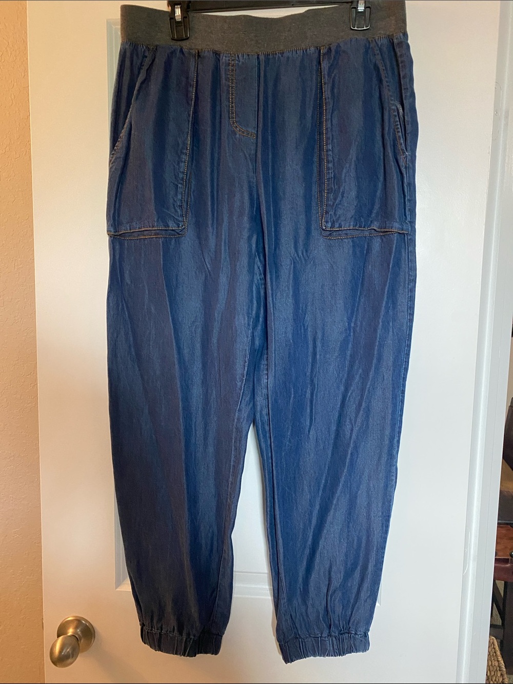 ivy jane Blue Elastic Waist Denim Jogger Jeans